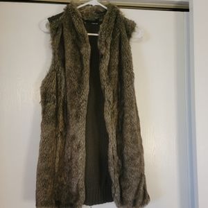 Fur sweater vest